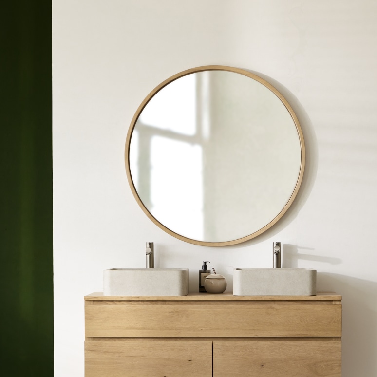 Fanie - Oak mirror 90x90 cm