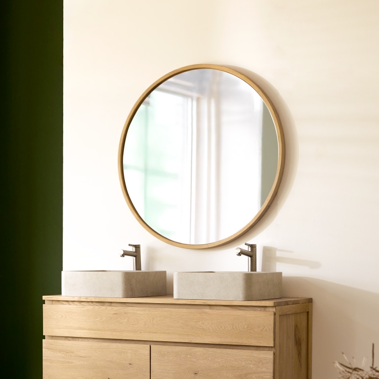 Fanie - Miroir en chêne 90x90 cm