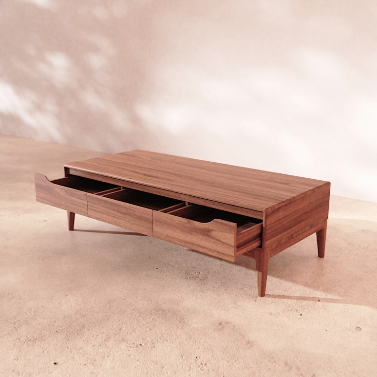 Gabrielle - Mesa de centro de madera maciza de mango Gabrielle