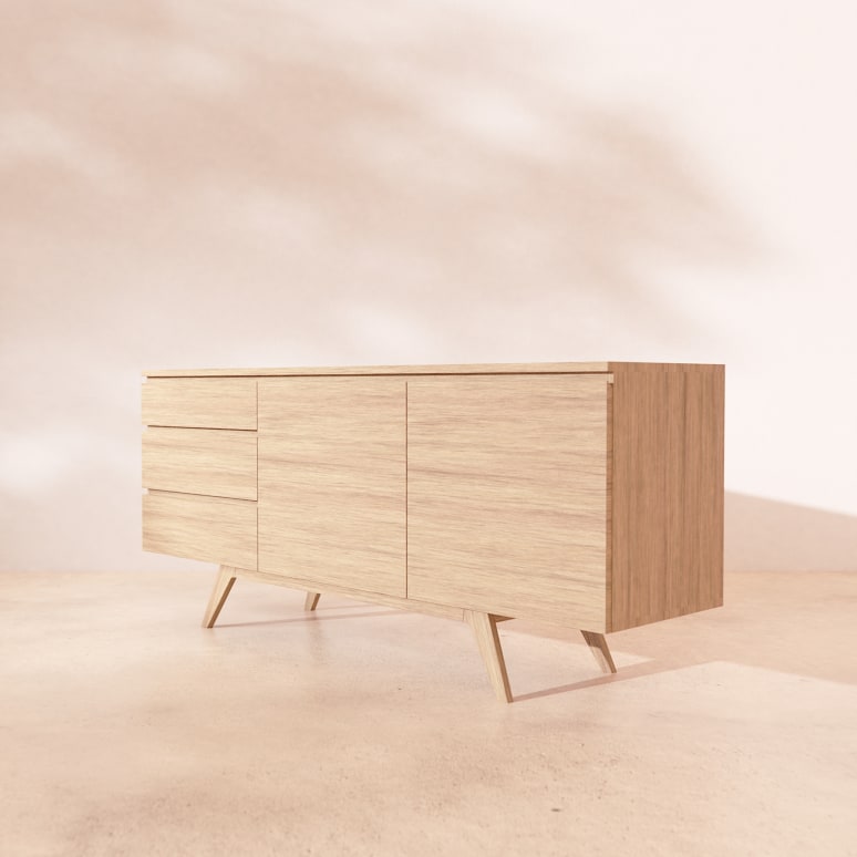 Esmée - Aparador de roble macizo 180 cm