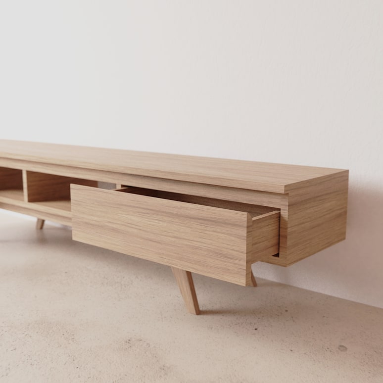 Esmée - Mobile TV in rovere massello 180 cm