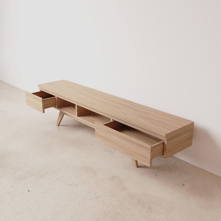 Esmée - Meuble TV en chêne massif 180 cm