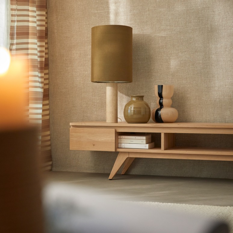 Esmée - Mueble de TV de roble macizo 180 cm