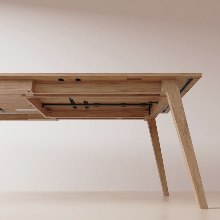 Esmée - Uitschuifbare tafel van massief eikenhout 6-12 personen.