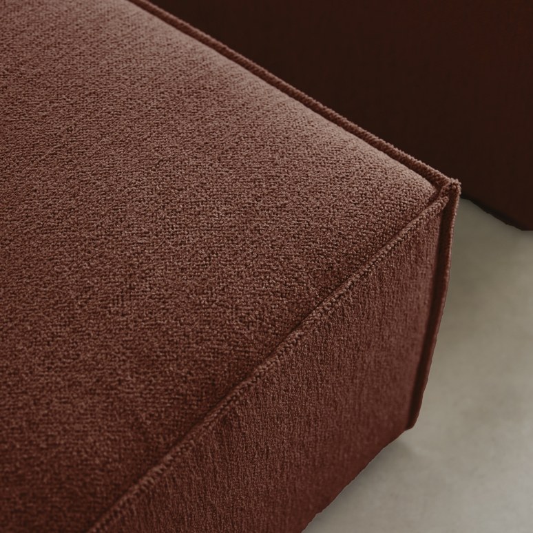 Dario - Modular lounge chair in mahogany-coloured fabric
