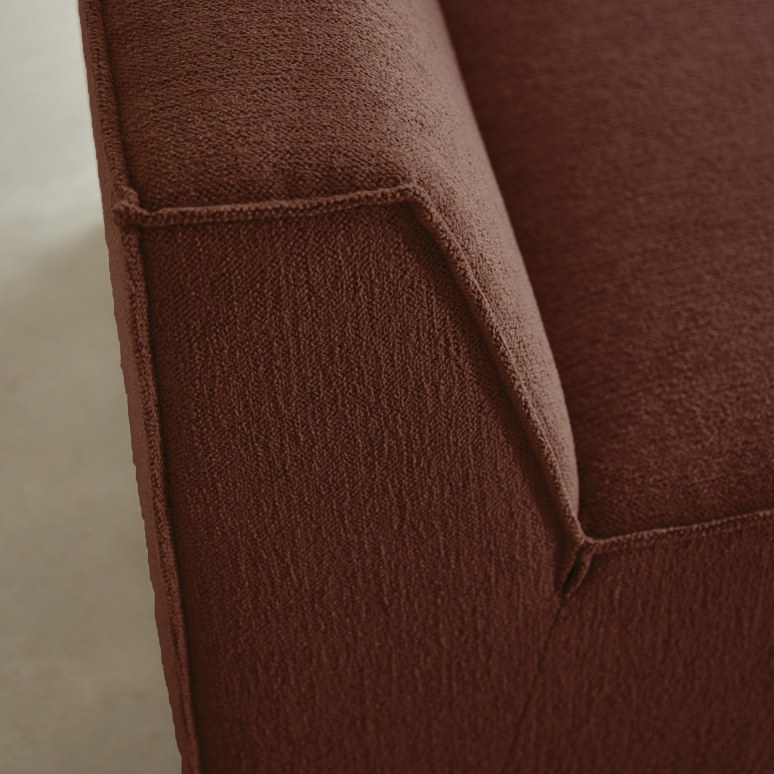 Dario - Modular lounge chair in mahogany-coloured fabric