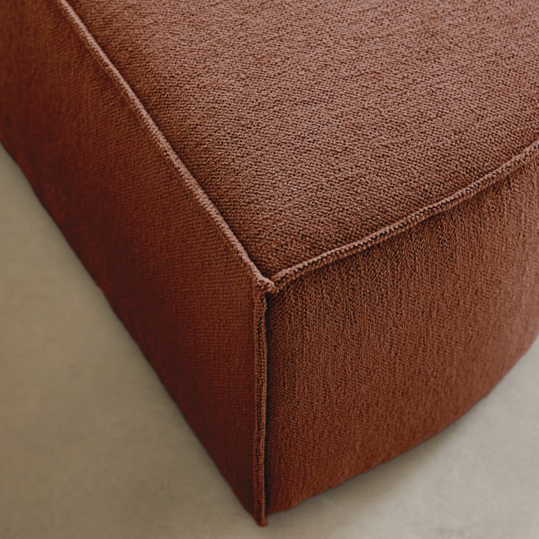 Dario - Footrest in mahogany-coloured fabric