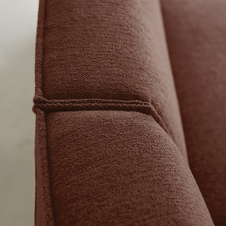 Dario - Banquette modulable en tissu acajou, 4 places