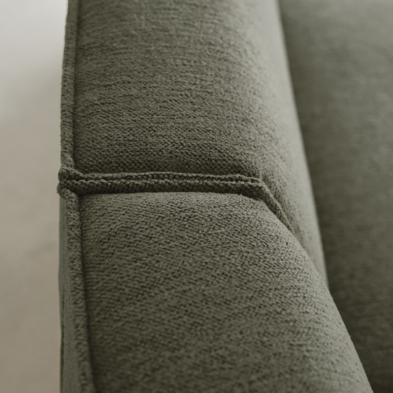 Dario - Banquette modulable en tissu vert, 4 places