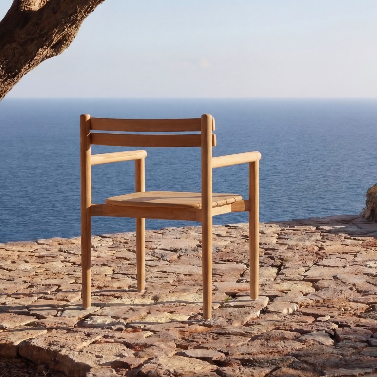Vadim - Solid teak garden armchair