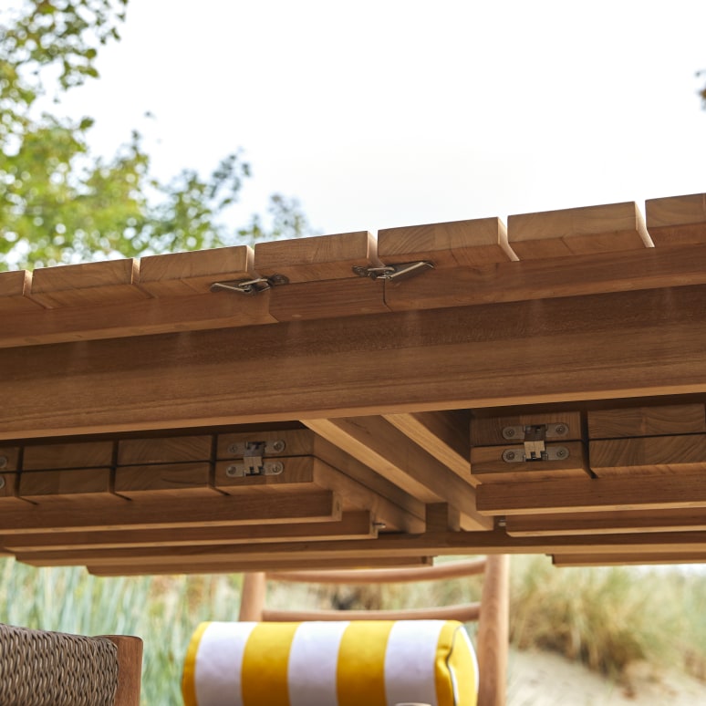 Vadim - Mesa de jardín extensible de teca maciza para 6-12 pers.