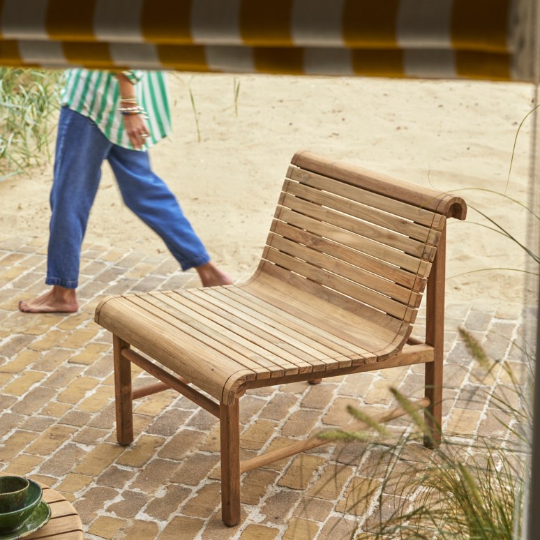 Hélen - 2-person garden furniture set in solid reclaimed teak