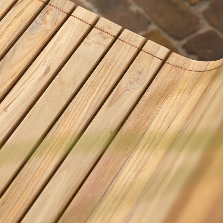 Hélen - Sedia da giardino con braccioli in teak massello riciclato