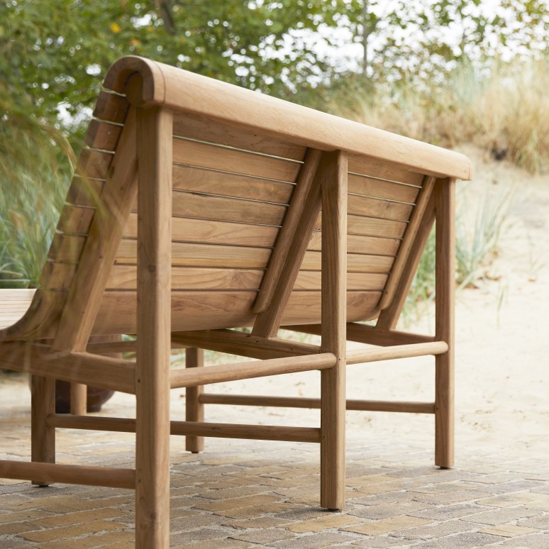 Hélen - 2-Seater garden bench in solid reclaimed teak