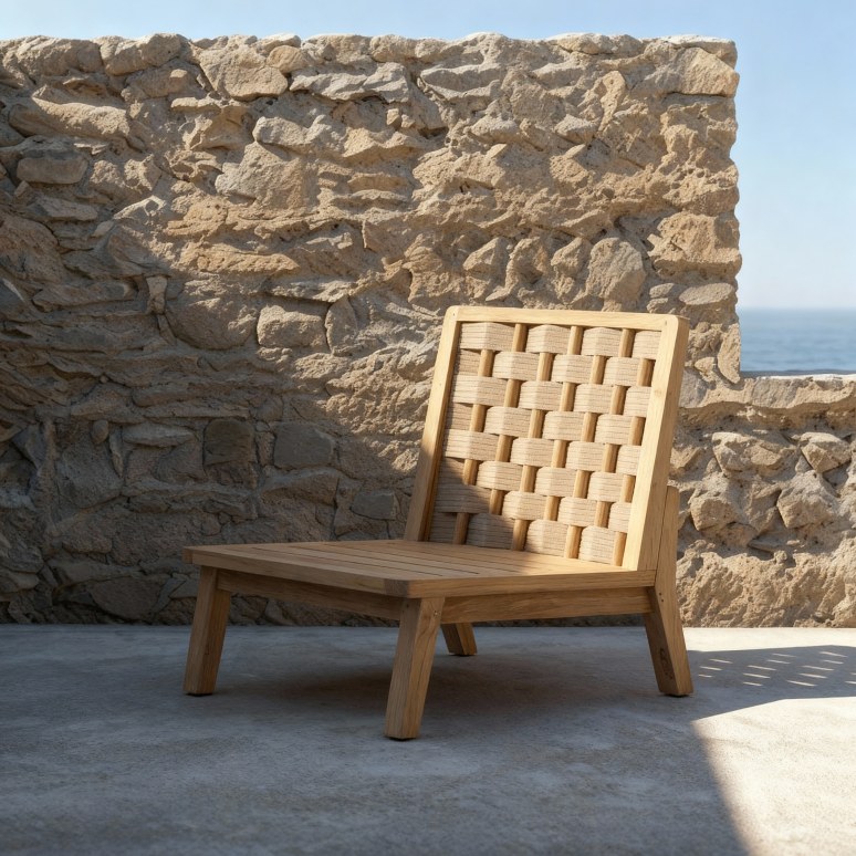 Jasmée - Poltrona da giardino in teak massello