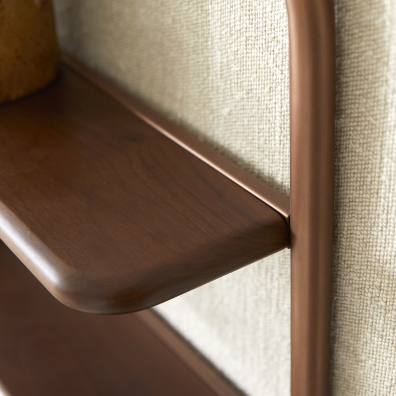 Félicie - Walnut and brass shelf mirror