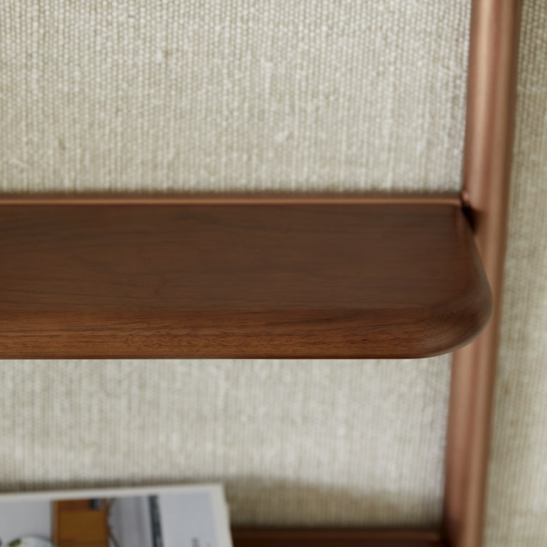 Félicie - Walnut and brass shelf mirror