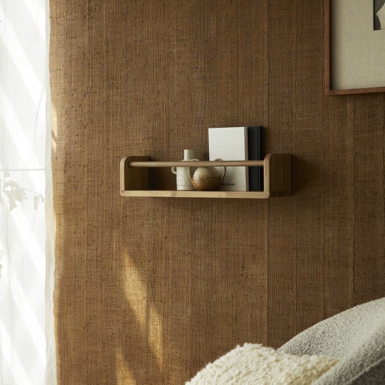 Lila - Estante mural de entrada de acacia maciza 60 cm