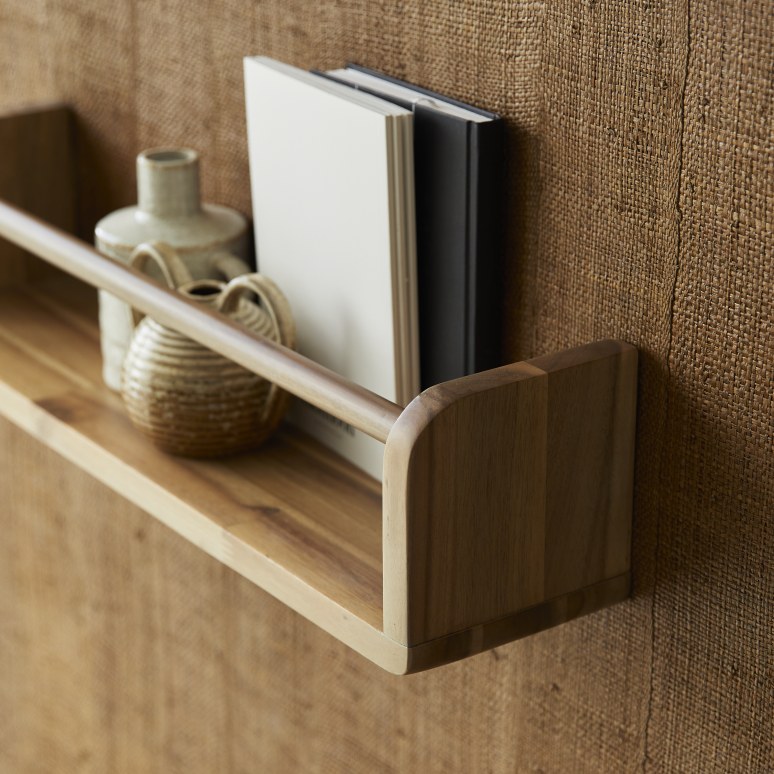 Lila - Wall shelf in solid acacia 60 cm