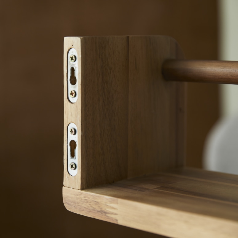 Lila - Estante de pared de acacia maciza 60 cm