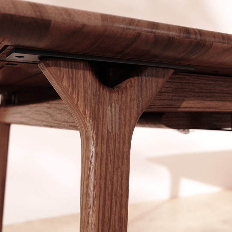 Clara - Uitschuifbare tafel in bruin massief eikenhout 6-12 pers.