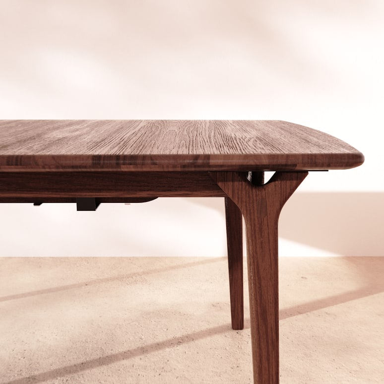 Clara - Ausziehbarer Tisch aus massiver Eiche brown 6-12 Pers.