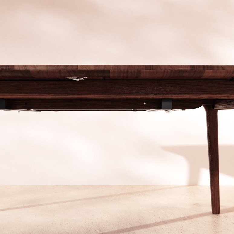 Clara - 6–12-seater extendable table in solid brown oak