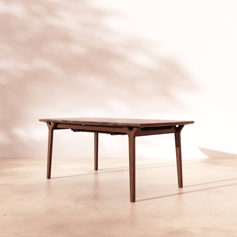 Clara - Tavolo allungabile in rovere massello brown 6-12 persone