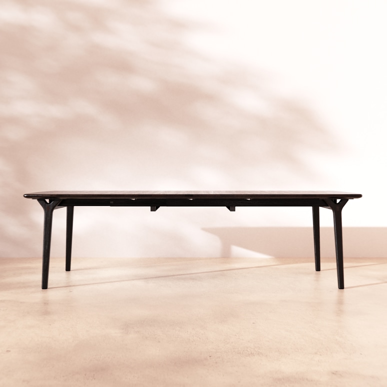 Clara - Tavolo allungabile in rovere massello black da 6 a 12 persone