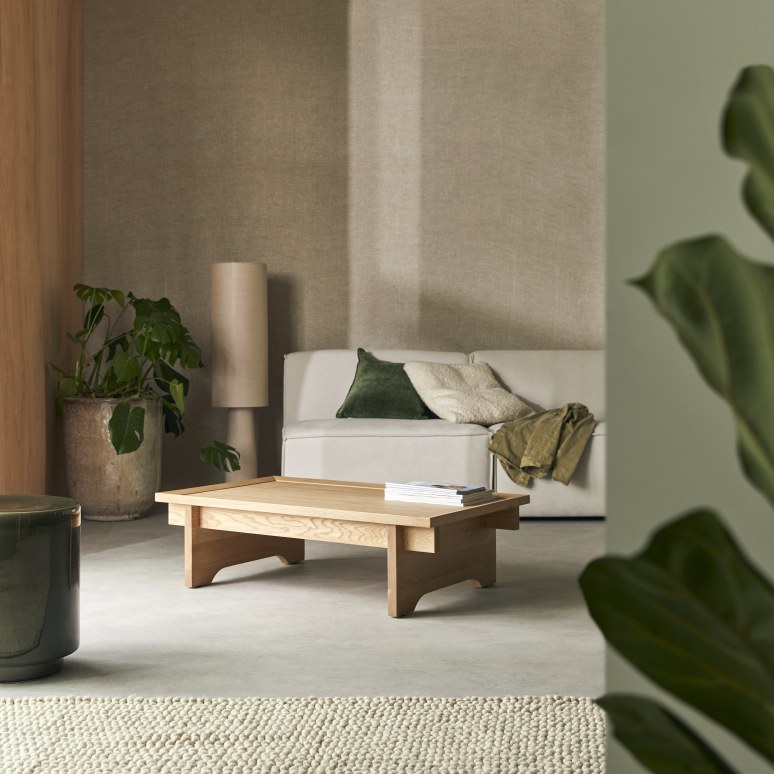 Miu - Mesa de centro rectangular de roble macizo