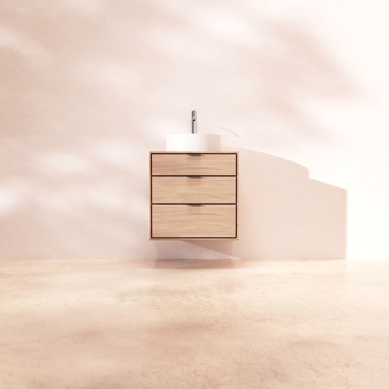 Senson - Massief eikenhouten wastafelmeubel 60 cm