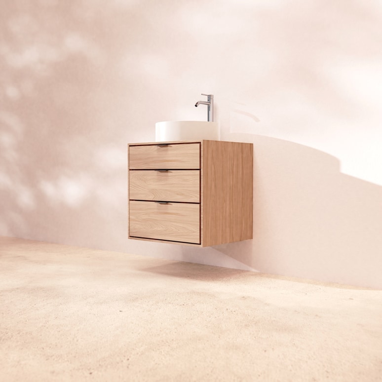 Senson - Mueble de baño de roble macizo 60 cm