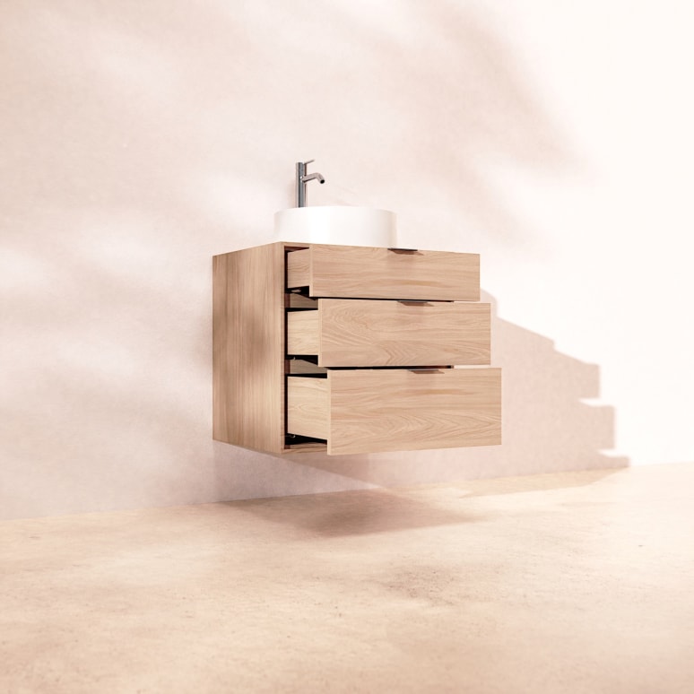 Senson - Mobile per il bagno in rovere massello 60 cm