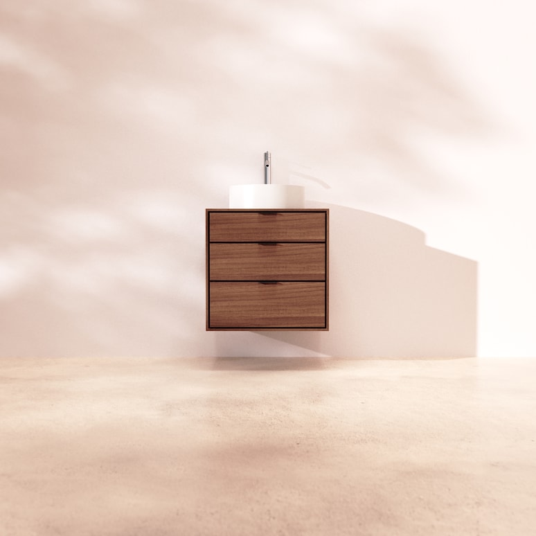 Senson - Waschtischunterschrank aus massivem Nussbaum 60 cm