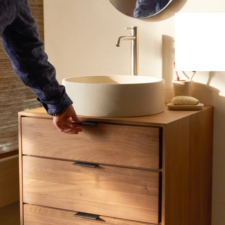 Senson - Mobile da bagno in noce massello 60 cm