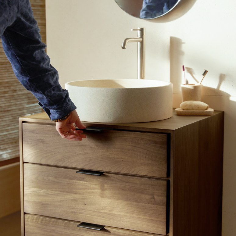 Senson - Mobile da bagno in noce massello 60 cm