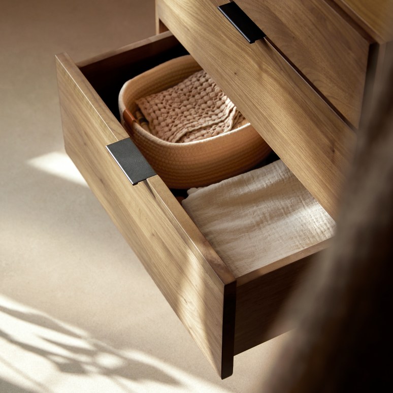 Senson - Mueble de baño de nogal macizo 60 cm