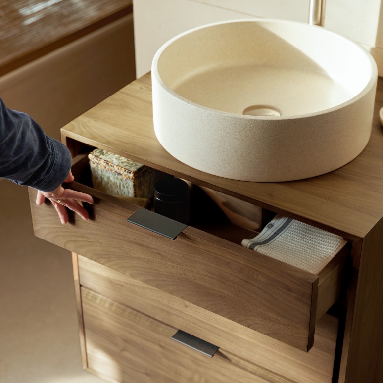 Senson - Solid walnut bathroom unit 60 cm