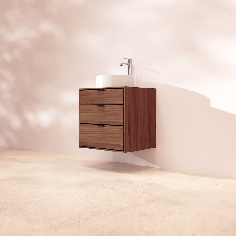 Senson - Solid walnut bathroom unit 60 cm