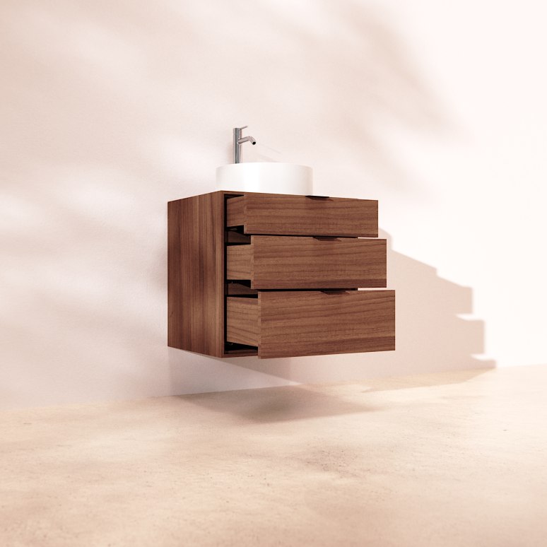 Senson - Mobile da bagno in noce massello 60 cm