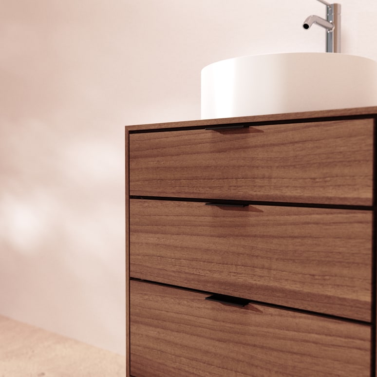 Senson - Mobile da bagno in noce massello 60 cm