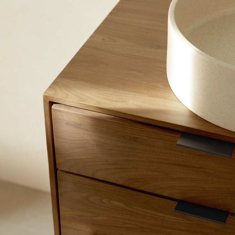 Senson - Mueble de baño de nogal macizo 60 cm