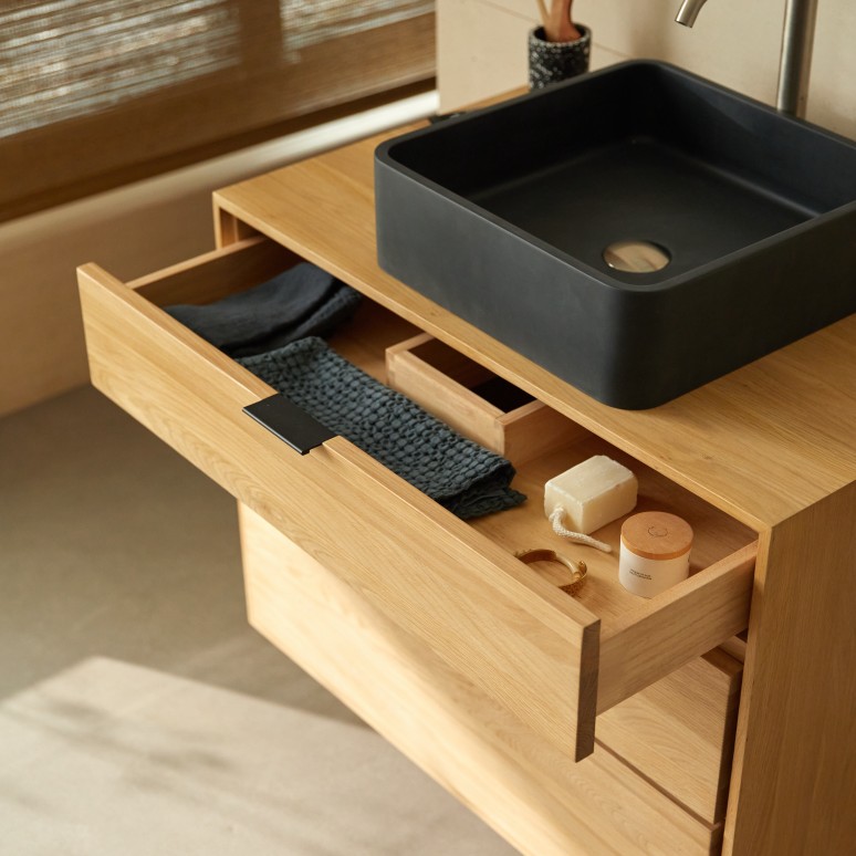 Senson - Solid oak bathroom unit 80 cm