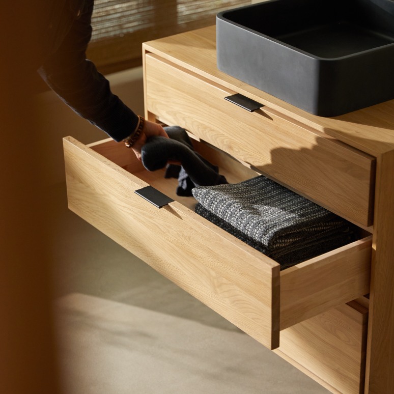 Senson - Solid oak bathroom unit 80 cm