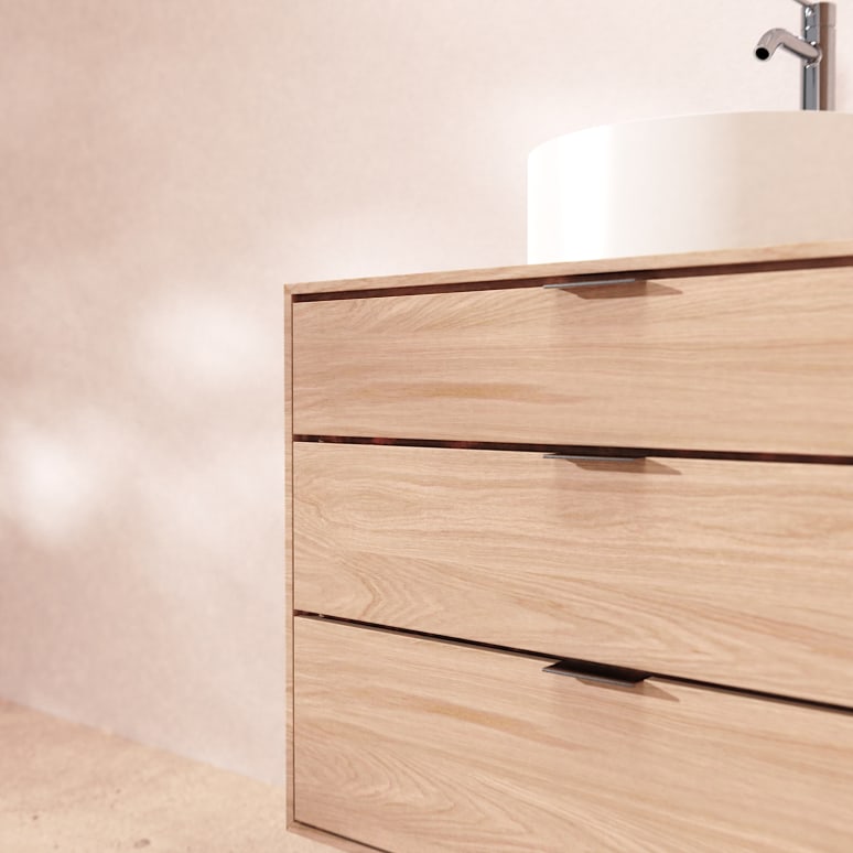 Senson - Mobile per il bagno in rovere massello 80 cm
