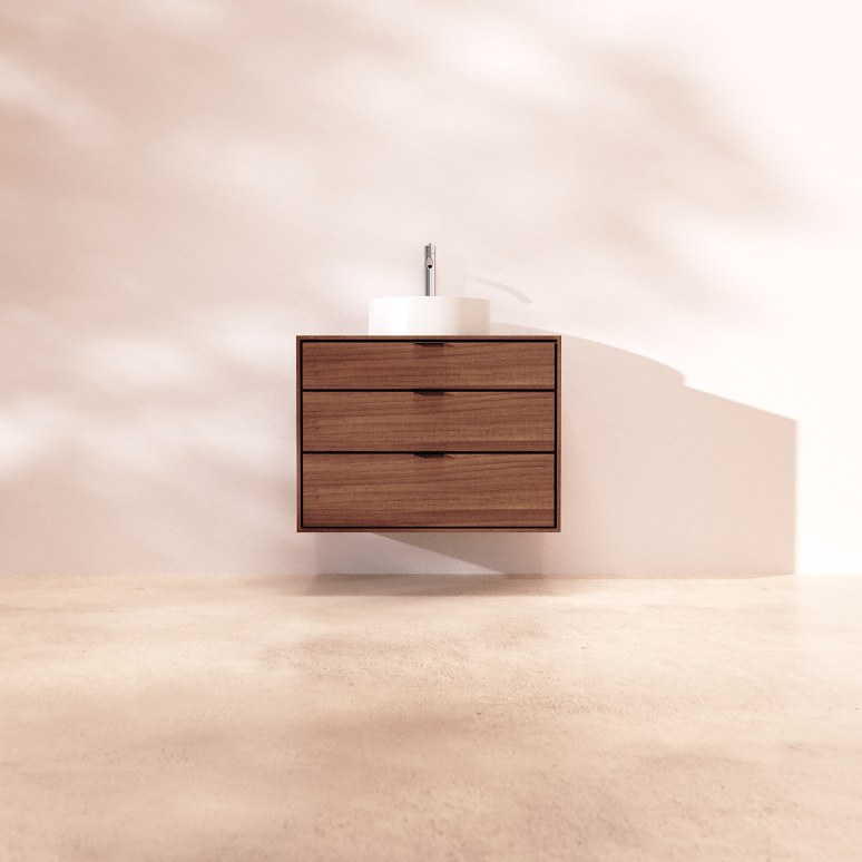 Senson - Waschtischunterschrank aus massivem Nussbaum 80 cm
