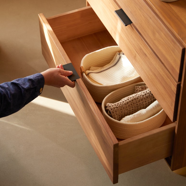 Senson - Mueble de baño de nogal macizo 80 cm