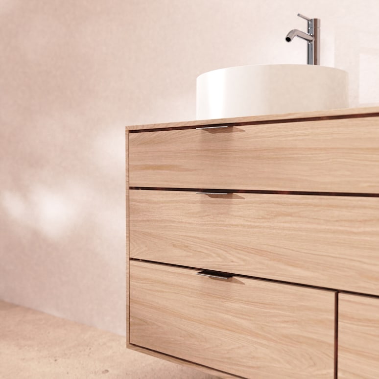 Senson - Meuble de salle de bain en chêne massif 120 cm