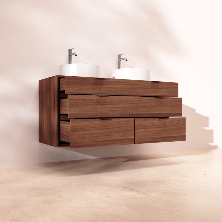 Senson - Solid walnut bathroom unit 120 cm