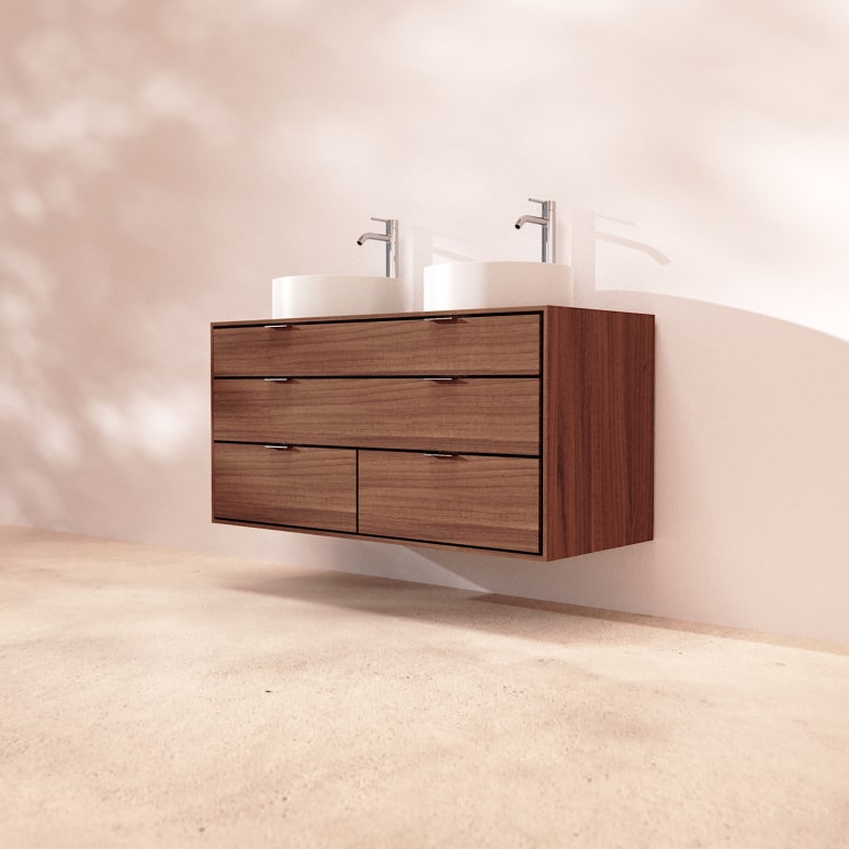 Senson - Mueble de baño de nogal macizo 120 cm